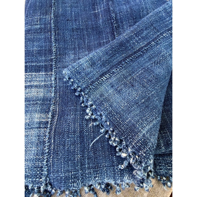 Vintage African Indigo Denim Mossi Mudcloth. Hand woven Malian cotton fabric is traditionally hand-dyed by a tribe in West...