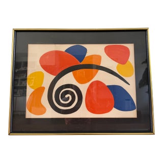 1970s Alexander Calder Mid-Century Modern Folio Lithograph, Framed For Sale