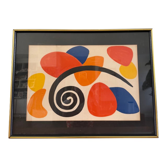 1970s Alexander Calder Mid-Century Modern Folio Lithograph, Framed For Sale