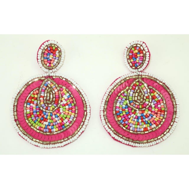 Kay Lee Sequin & Bead Earrings, A Pair For Sale In Atlanta - Image 6 of 8