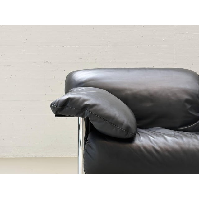 Two-Seater Sofa in Black Leather by Pierluigi Cerri for Poltrona Frau, Italy, 1990s For Sale - Image 13 of 17