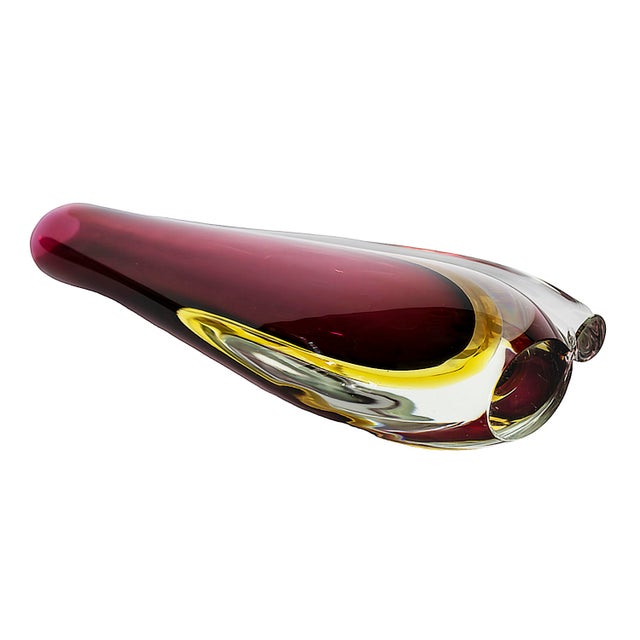 1970s Mid-Century Italian Handmade Sommerso Murano Glass Vase, 1970s For Sale - Image 5 of 7