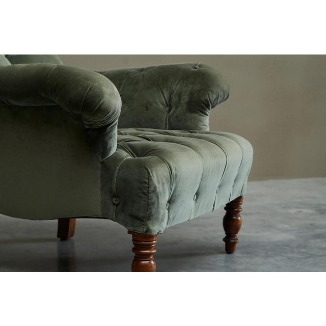 19th Century Horrix Brothers Lounge Chair in Velvet, the Netherlands For Sale - Image 9 of 17