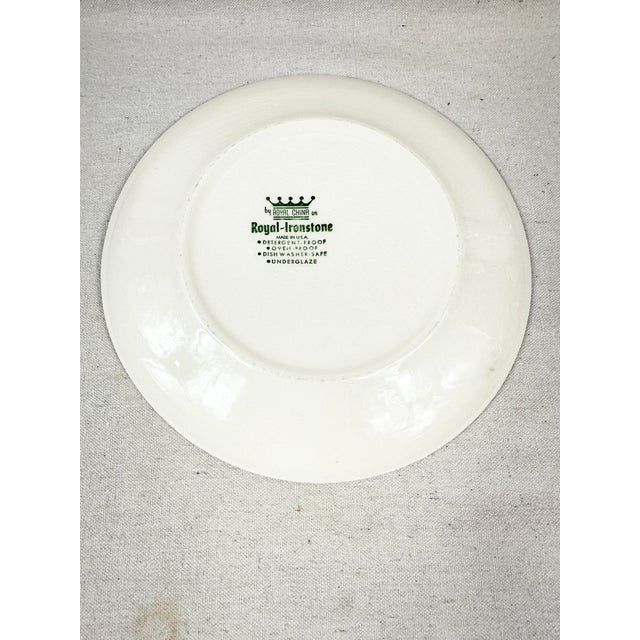 Ceramic Vintage MCM Royal China Ironstone Dinner Plates-Set of 8 For Sale - Image 7 of 8