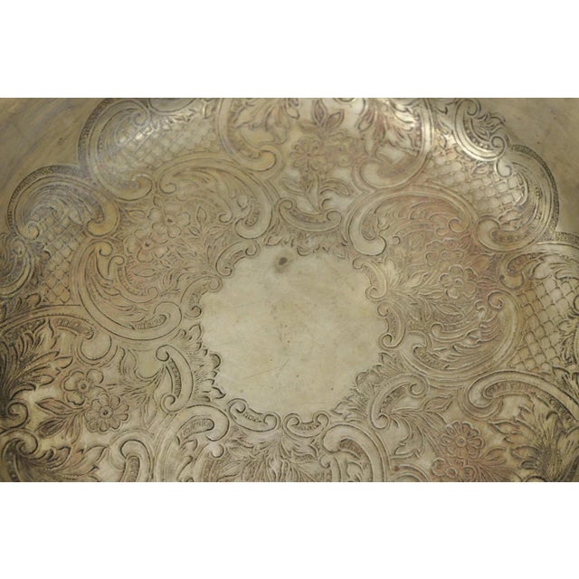 Metal Vintage Victorian Silver Plated Covered Vegetable Serving Dish Platter Bowl For Sale - Image 7 of 10