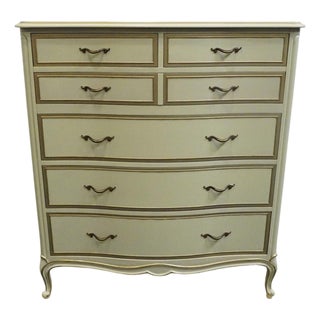 Drexel Furniture Touraine Collection Custom Cream Painted Country French Provincial 42" Chest of Drawers 200-411-1 For Sale