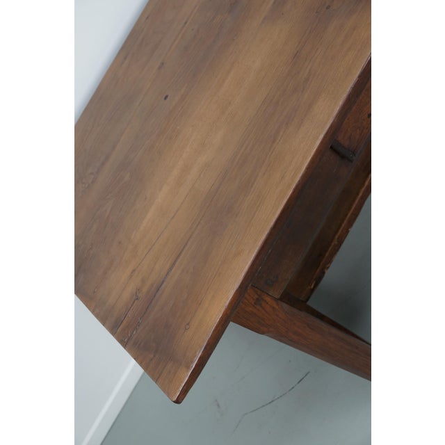 Early 20th Century French Rustic Oak & Elm Farmhouse Dining Table, 1890s For Sale - Image 14 of 18