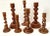 Brown Vintage Turned Polished Wood Candlleholders, Assorted Sizes. Set of Seven For Sale - Image 8 of 8