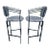 1980s Post Modern Black Metal Curved Barstools - a Pair For Sale