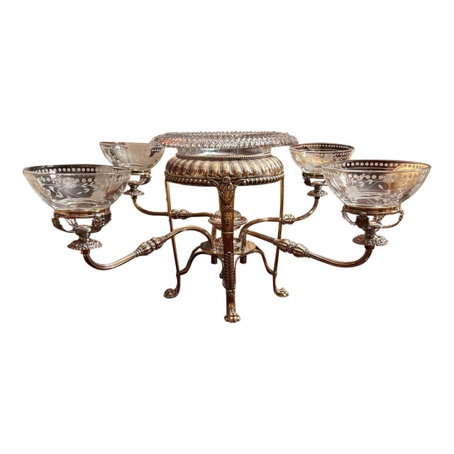 Early 19th Century Regency Period Sheffield Silver Epergene For Sale