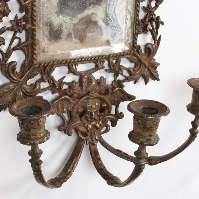 19th C. Bronze Mirror Candle Sconces a Pair Chairish