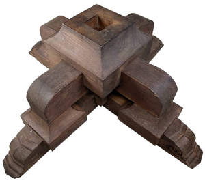Antique Japanese Wooden Pedestal, 1890s