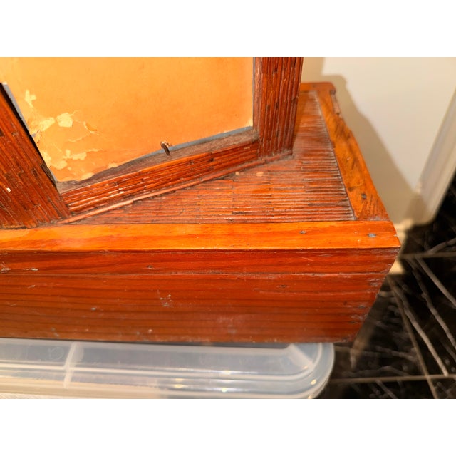 Wood 1940s Tramp Art Matchstick Vanity Dresser With Mirror & Drawers For Sale - Image 7 of 9