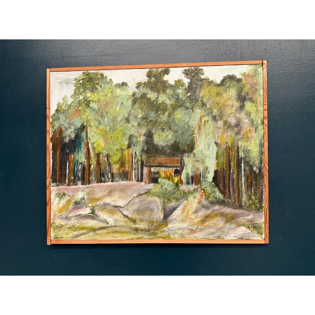 Kit, Stugan I Skogsbrynet, 1950s, Oil Painting on Canvas, Framed For Sale - Image 17 of 18