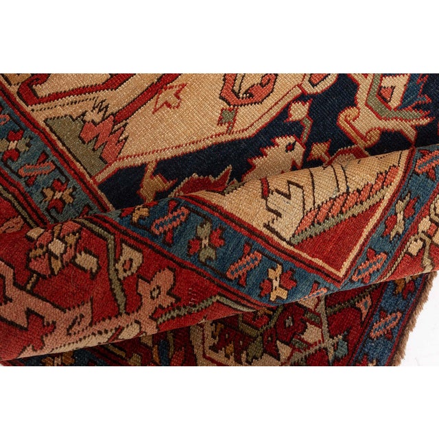 Persian Antique Persian Heriz Rug For Sale - Image 3 of 10