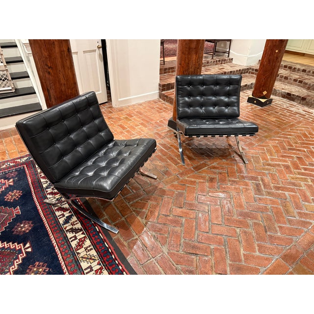 1980s Pair of 1980s Knoll International Barcelona Chairs For Sale - Image 5 of 18