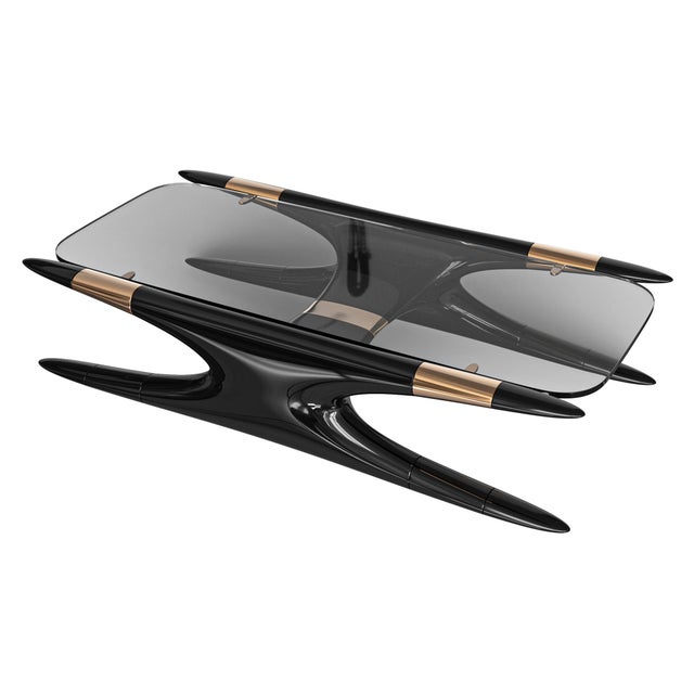 "Scintilla" Coffee Table With Stainless Steel and Bronze, Handmade Bizimyer Furniture. Unmatched. Unrivalled. Designed by...