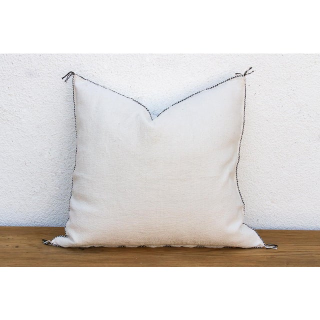 Textile 24" Black Star Medallion Moroccan Silk Pillow For Sale - Image 7 of 8