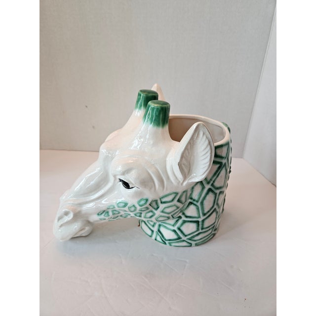 1970s Rare Lipper and Mann Large Giraffe Head Planter For Sale In Miami - Image 6 of 8