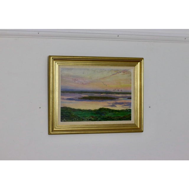 William Gislander, Seabirds Over Ocean, 1917, Oil on Panel, Framed For Sale - Image 9 of 11
