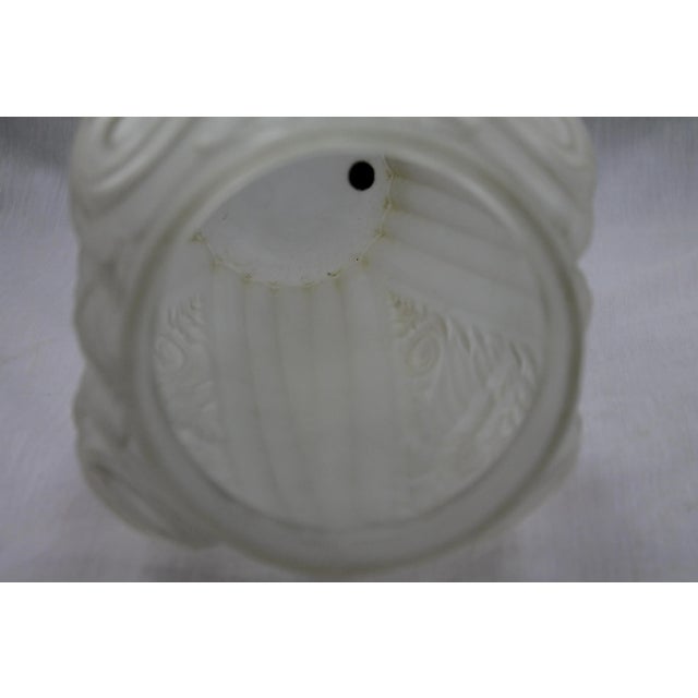 White French Art Deco Frosted Glass Deco Relief Vase For Sale - Image 8 of 11