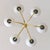 Italian Brass + Opaline Glass Chandelier in the Manner of Stilnovo, 1950s For Sale - Image 12 of 12