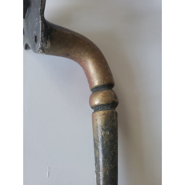 Rustic Antique Rustic Cast Iron Door Handle With Ornate Design For Sale - Image 3 of 11