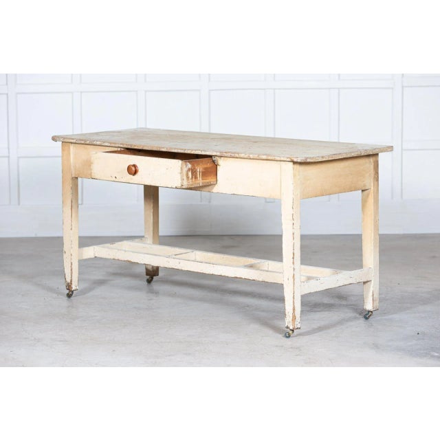 19th Century Irish Painted Vernacular Pine Farmhouse Table, 1800s For Sale - Image 4 of 12