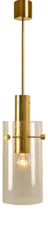 Large Brass and Glass Pendant from Glashütte Limburg, 1970s