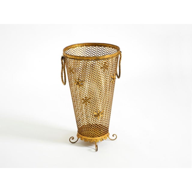Large Mid-Century Regency Umbrella Stand in Gilded Metal, Italy, 1960s For Sale - Image 4 of 18