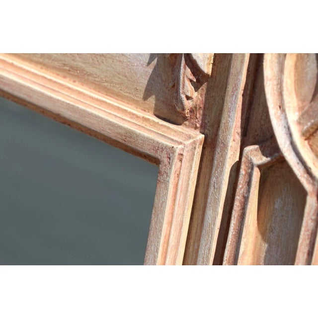 Vintage Italian Neoclassical Hand-Carved Wood Trumeau Wall Mirror, 1950s For Sale - Image 9 of 18