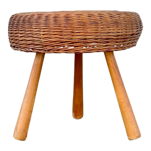 1970s Large Tony Paul Attributed Wicker Stool