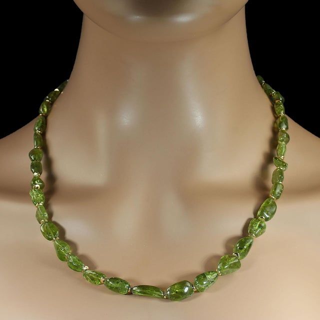 2020s Ajd 22 Inch Peridot Smooth Nugget Necklace For Sale - Image 5 of 6