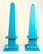 Pair of Hand-Painted Solid Wood Decorative Obelisks – Vibrant Turquoise Color For Sale - Image 11 of 15