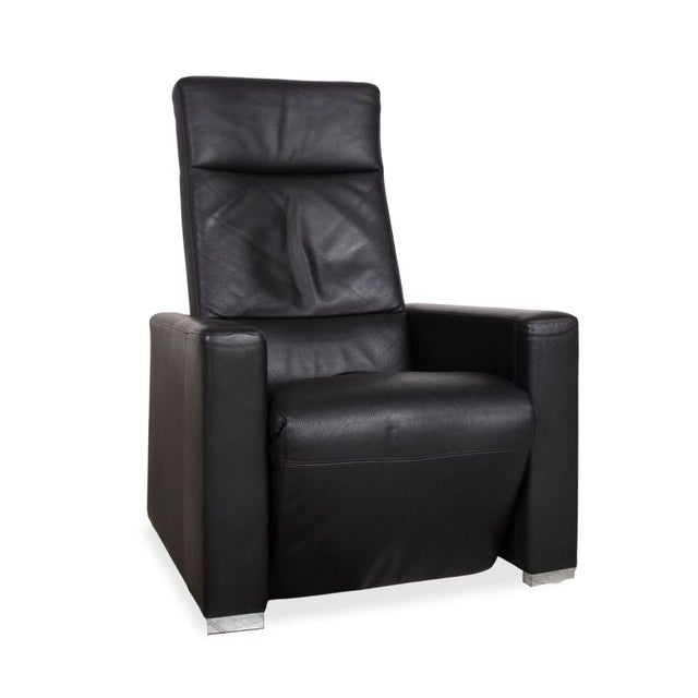 Shane Lounge Chair in Black Leather from Brühl For Sale - Image 17 of 17