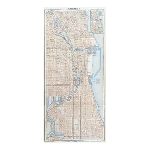 1909 Antique Map of Chicago