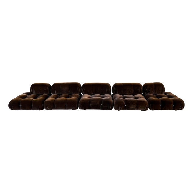 Mario Bellini Brown Alpaca Velvet Camaleonda Modular Sofa by Mario Bellini for C&B Italia, 1972, Set of 5 For Sale - Image 4 of 12