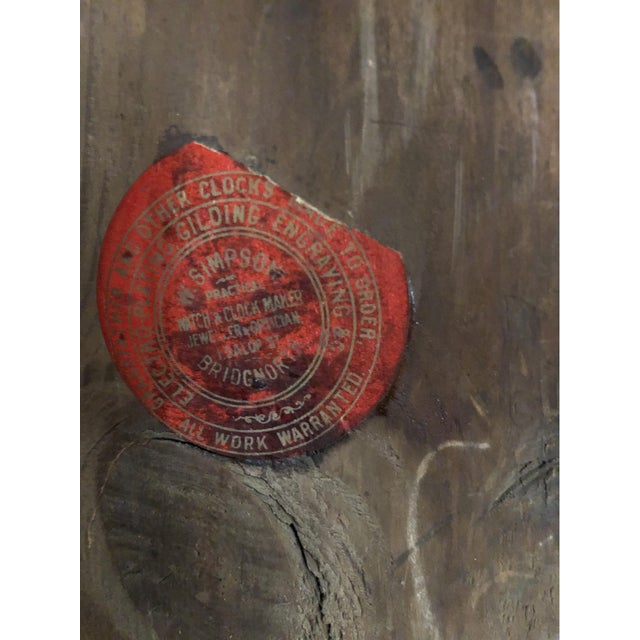 Brown Antique English Oak Tall Case Grandfather Clock For Sale - Image 8 of 11