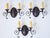 Set of 3 bronze rust finish double arms wall sconces designed by Steven Handelman Studios. The wall sconces named "...