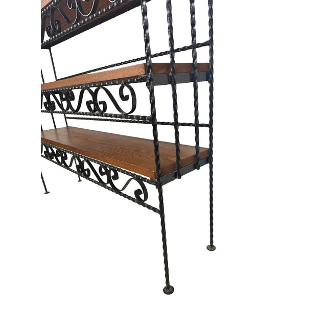 Vintage Wrought Iron Scroll Shelf, Handmade Studio Piece, Spanish Revival Style For Sale In Philadelphia - Image 6 of 17