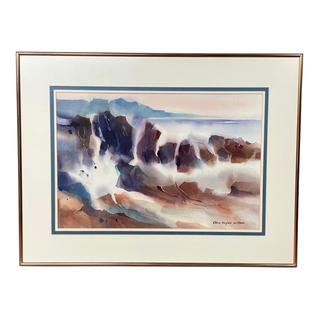 Abstract, Attractive Watercolor California Seascape Painting by c.k. Williams For Sale
