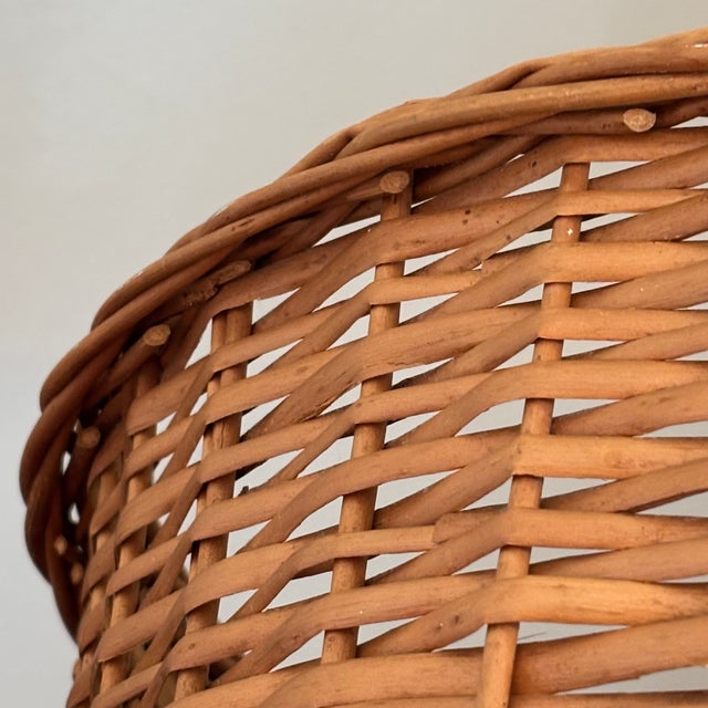 Mid 20th Century Mid-20th Century Natural Wicker Wastepaper Basket For Sale - Image 5 of 13