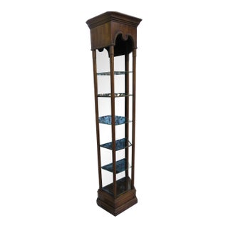 Late 20th Century Hollywood Regency Extra Tall and Narrow Glass Shelving Display Bookshelf 6188 For Sale