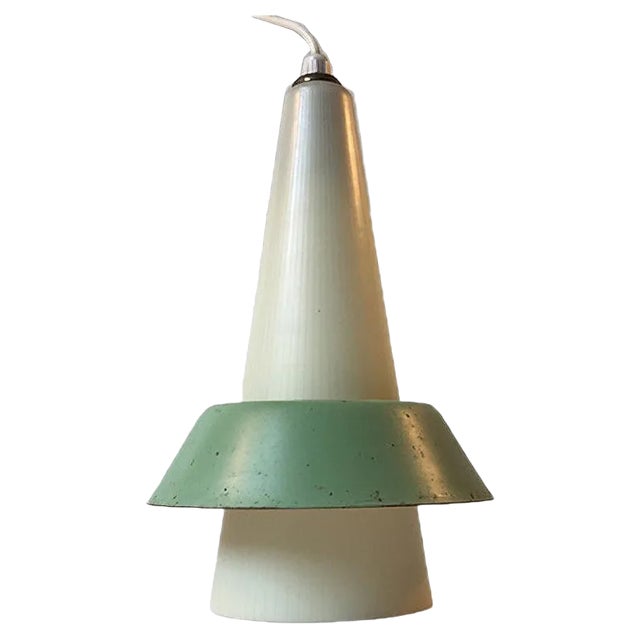 Pin Striped Danish Modernist Pendant Lamp from Voss, 1950s For Sale
