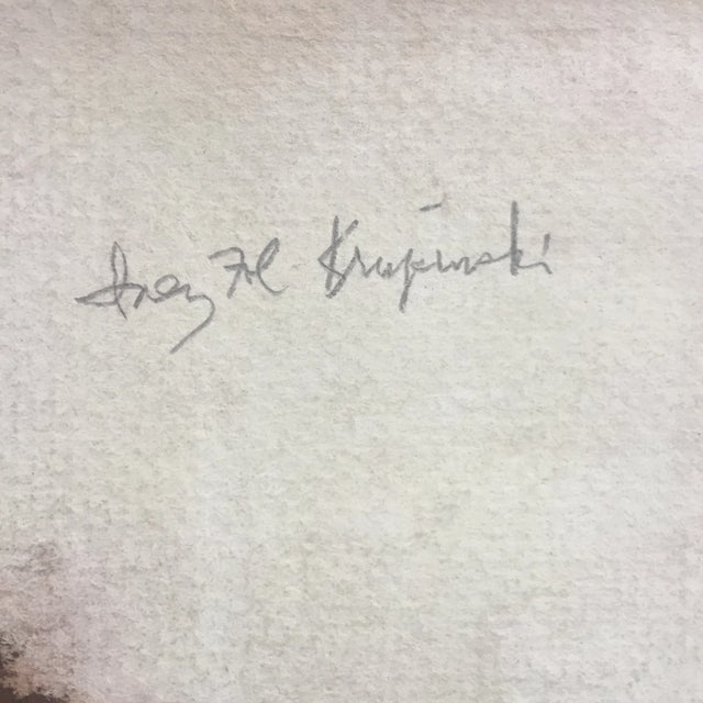 Original vintage Pastel on grey paper Signed upper right image size 17 x 22 Unframed