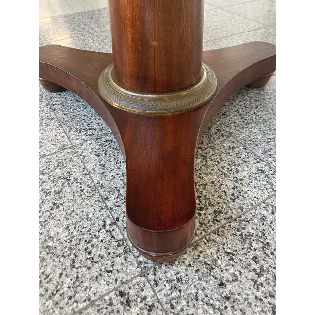 Empire Marble & Mahogany Round Pedestal Table For Sale - Image 9 of 9