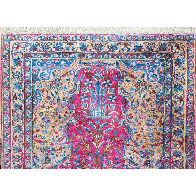 Early 20th Century Persian Qum Silk Prayer Rug For Sale - Image 11 of 15