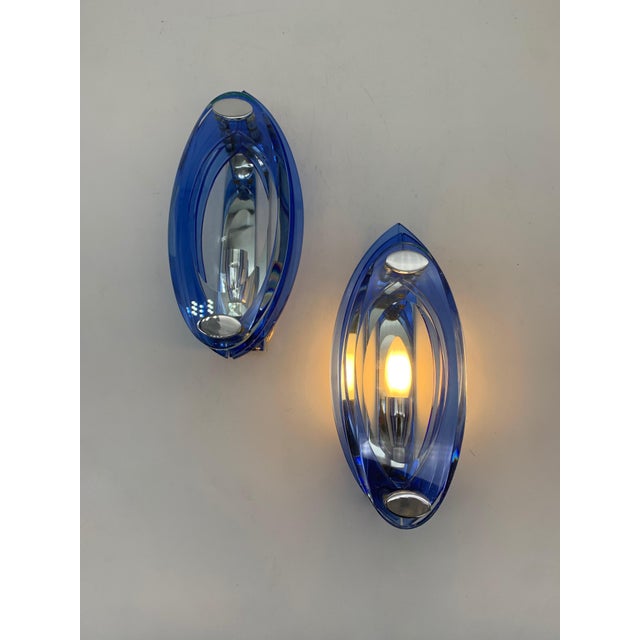 Glass Wall Lamps by Veca, Italy, 1970s, Set of 2 For Sale - Image 6 of 6