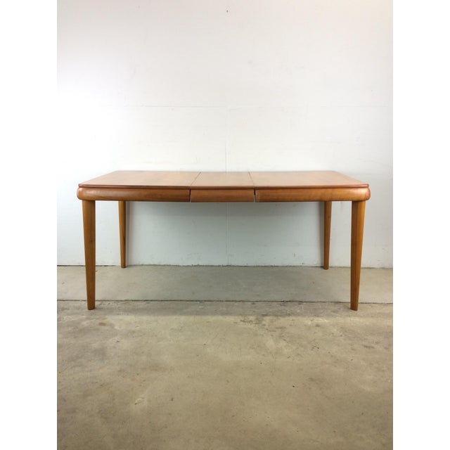Mid Century Modern Maple Dining Table With Leaf | Chairish