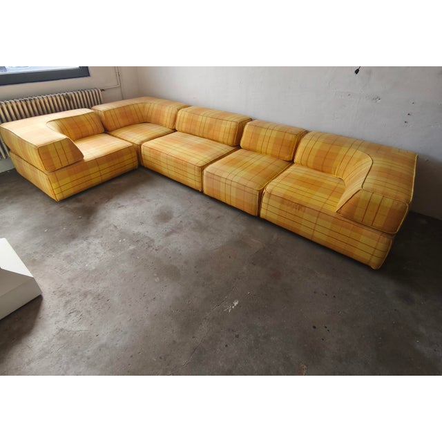 1970s Yellow-Orange Five-Piece Cor Trio Modular Sofa by Team Form AG, 1970s For Sale - Image 5 of 10